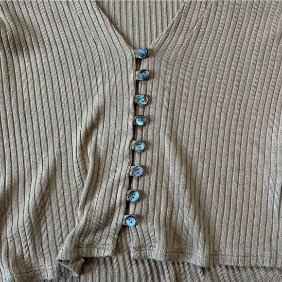 Reofrmation BEIGE Gellar Knit Top M - Picture 4 of 12